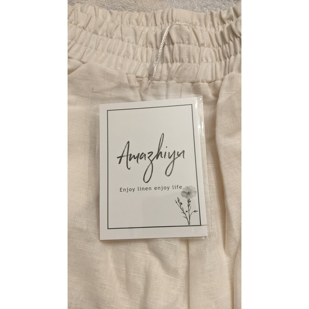 Amazhiyu Linen Cropped Pants, Medium NWT - Picture 10 of 12